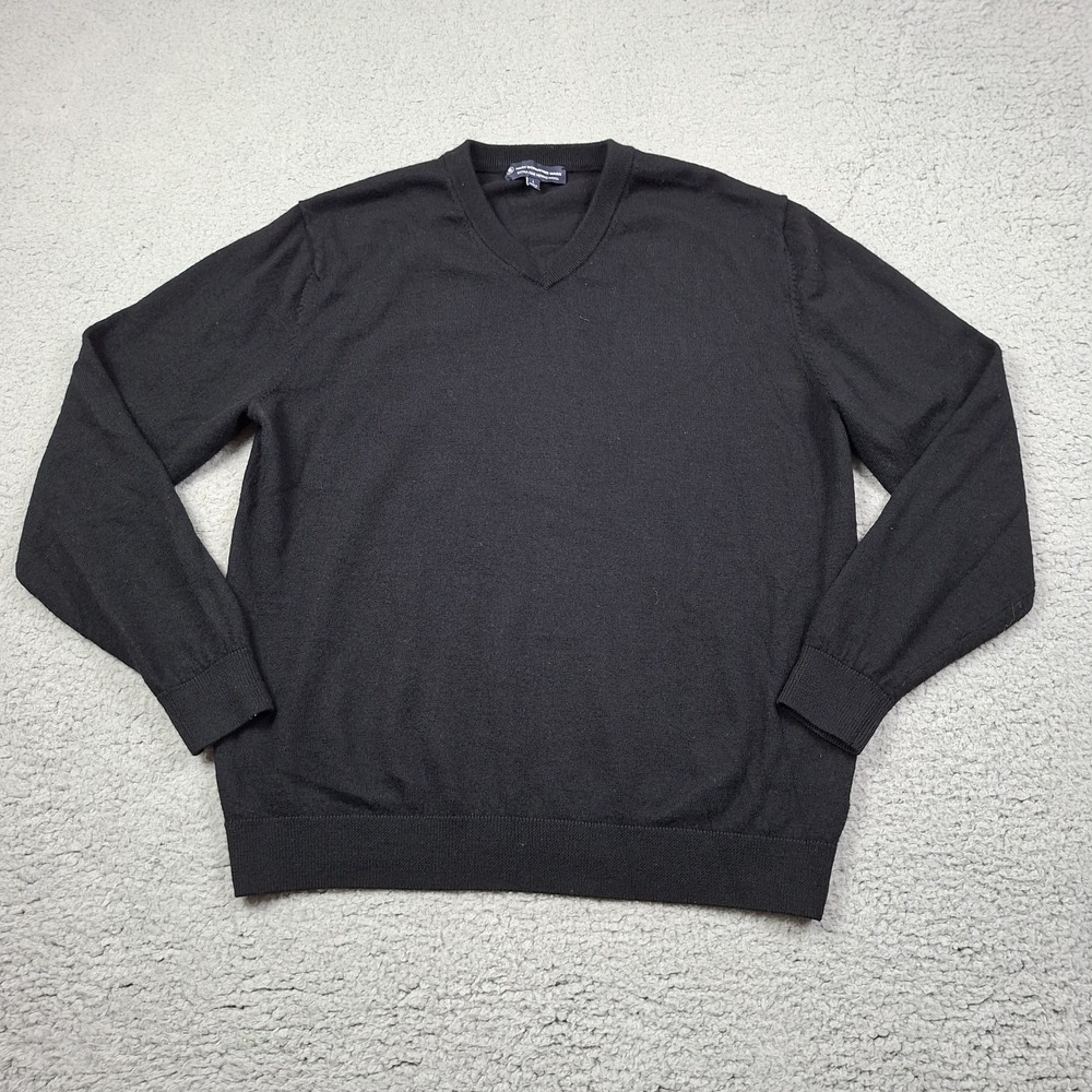 Hart Schaffner Marx Men's Extra Fine Merino Wool Sweater Sz.L/Dark Black